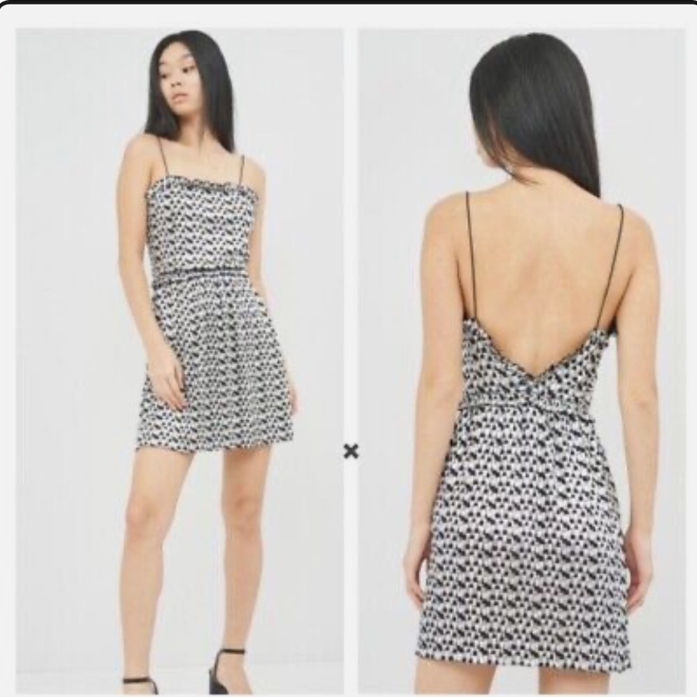 Zara Black & Silver metallic shimmering Mini Dress